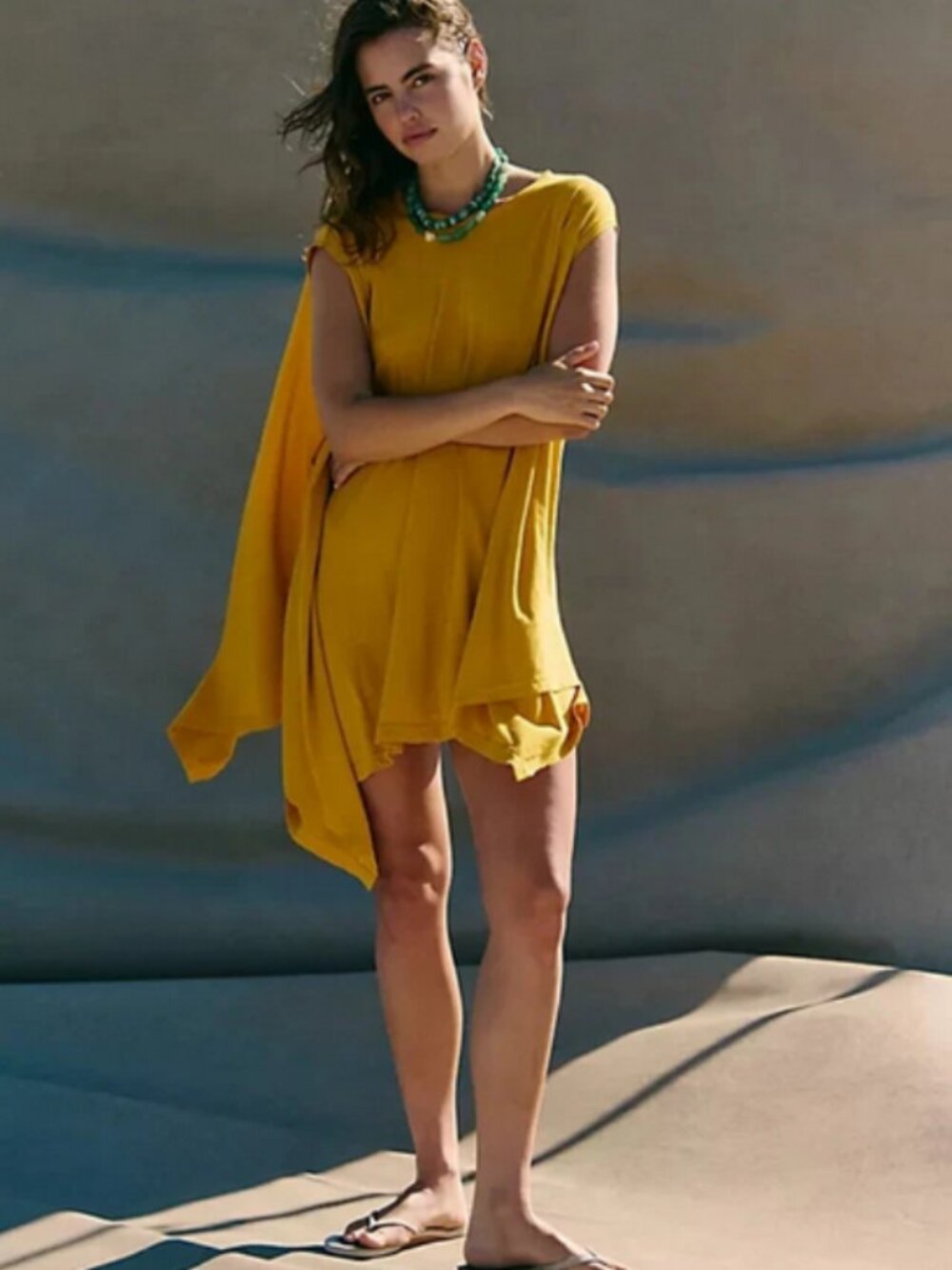 Free People Jordy Mini Dress Mango Juice Sleeveless Asymmetrical Xs